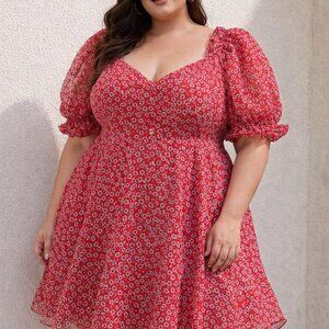 Selkie Parliament Red Floral Mini Dress Size 3X NWT